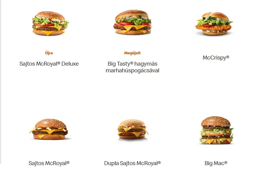 McDonald's Étlap 2026