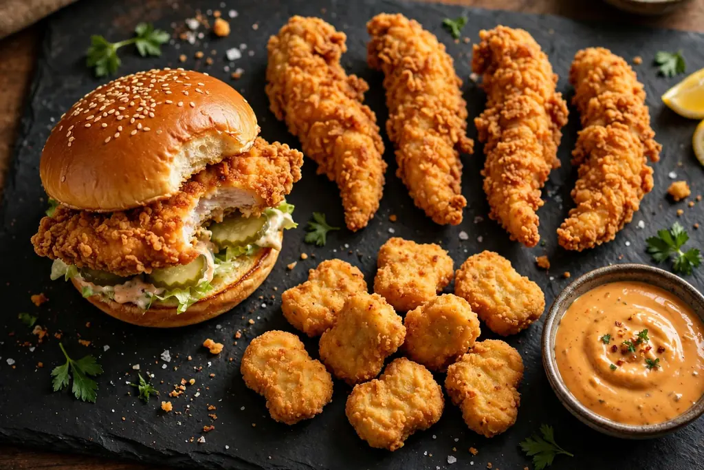 Burger King kuracie produkty – crispy chicken burger a nugetky