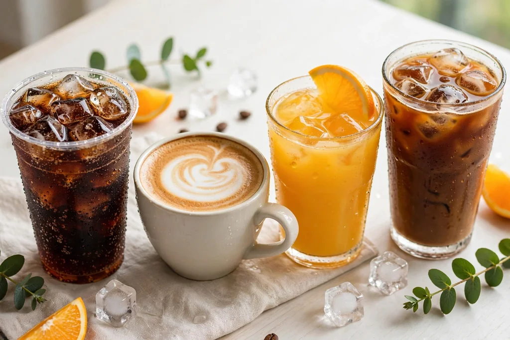 Burger King nápoje – cola, káva a džús