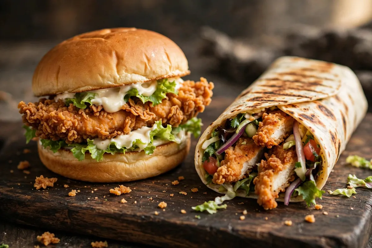 KFC burgery a wrapy – kurací burger a Twister